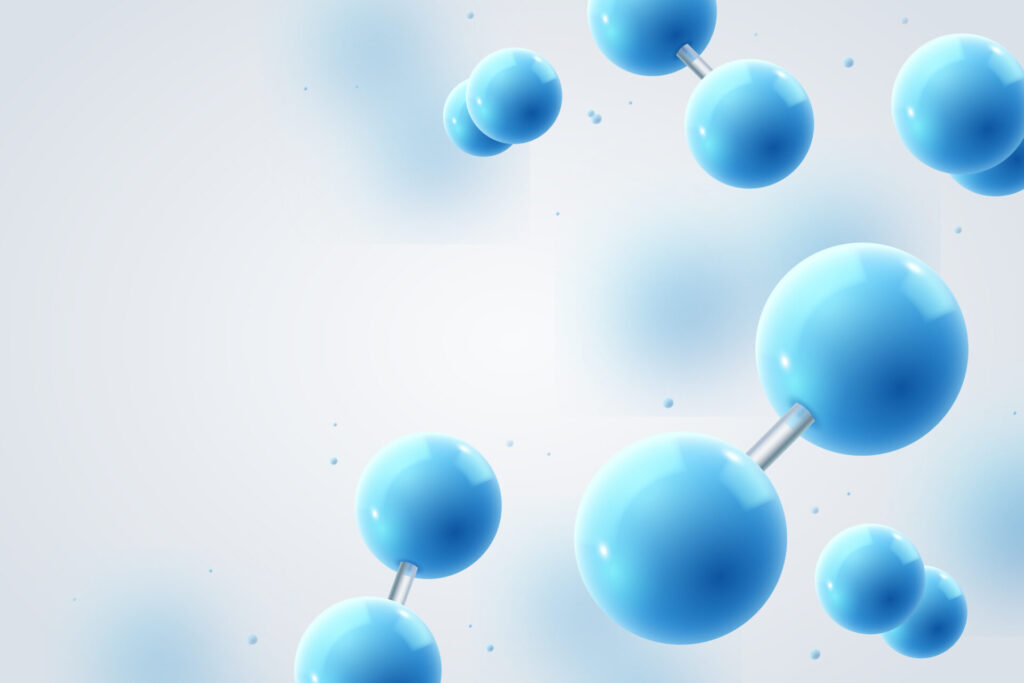 hydrogen particles floating over soft gradient